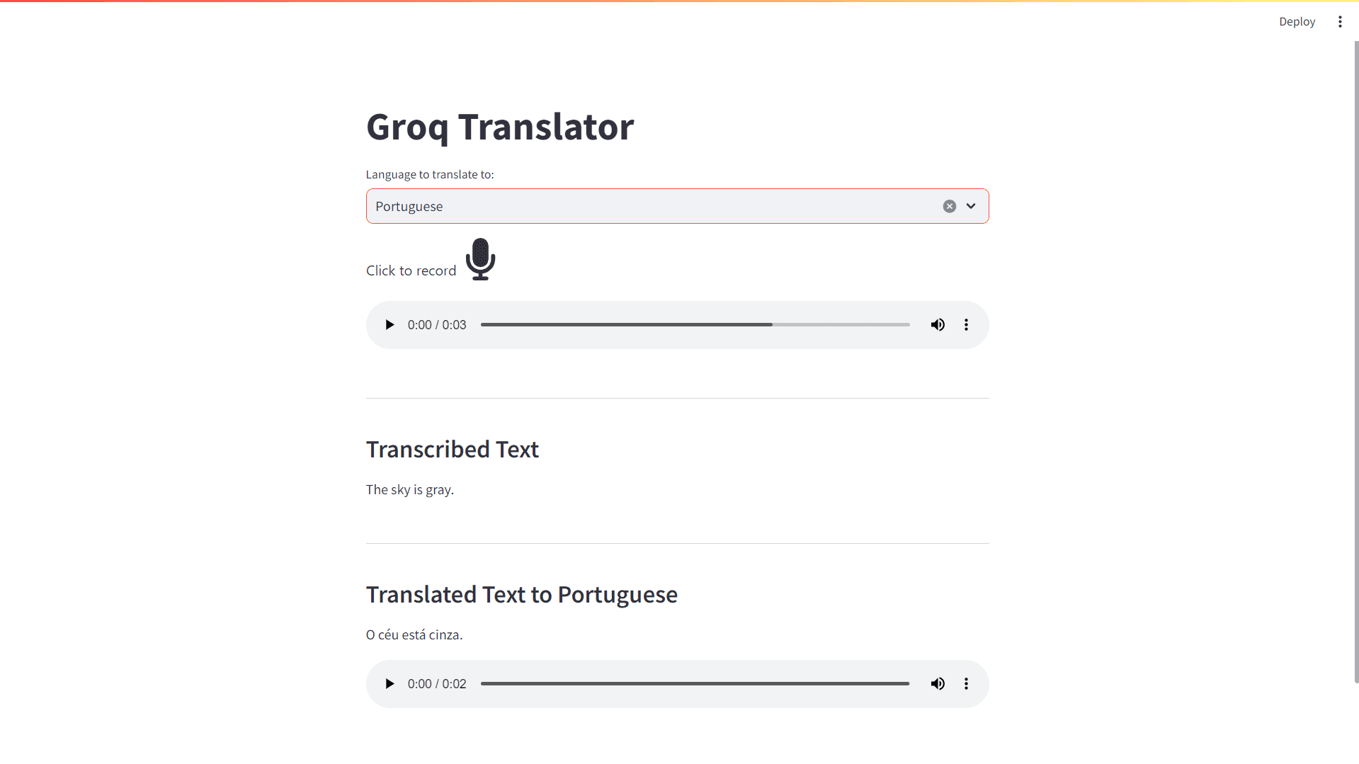 Translated audio