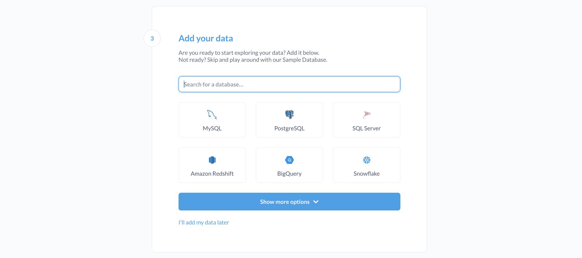 Metabase connect data source