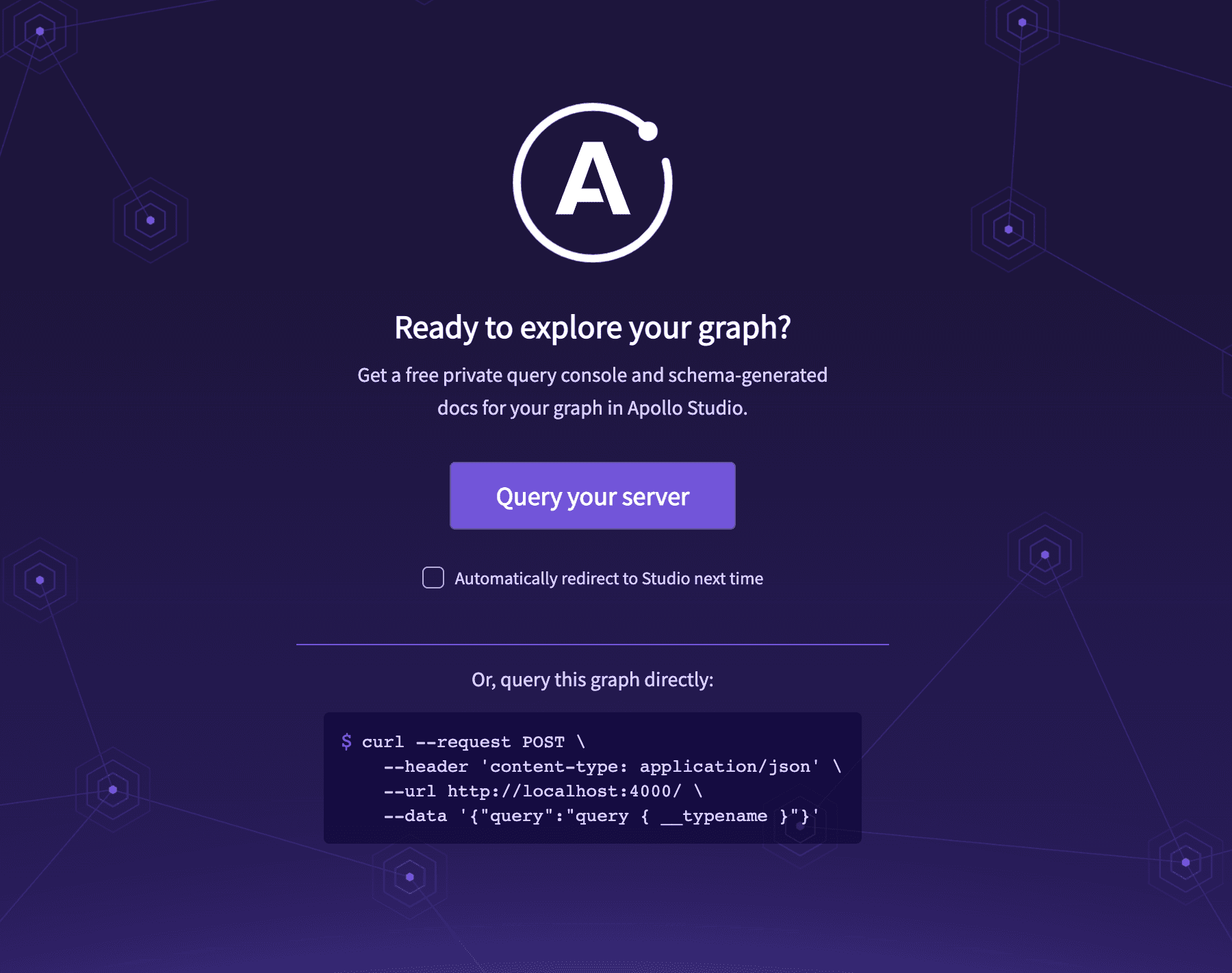 Apollo Server landing page