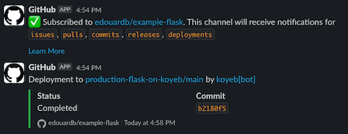 GitHub Slack integration